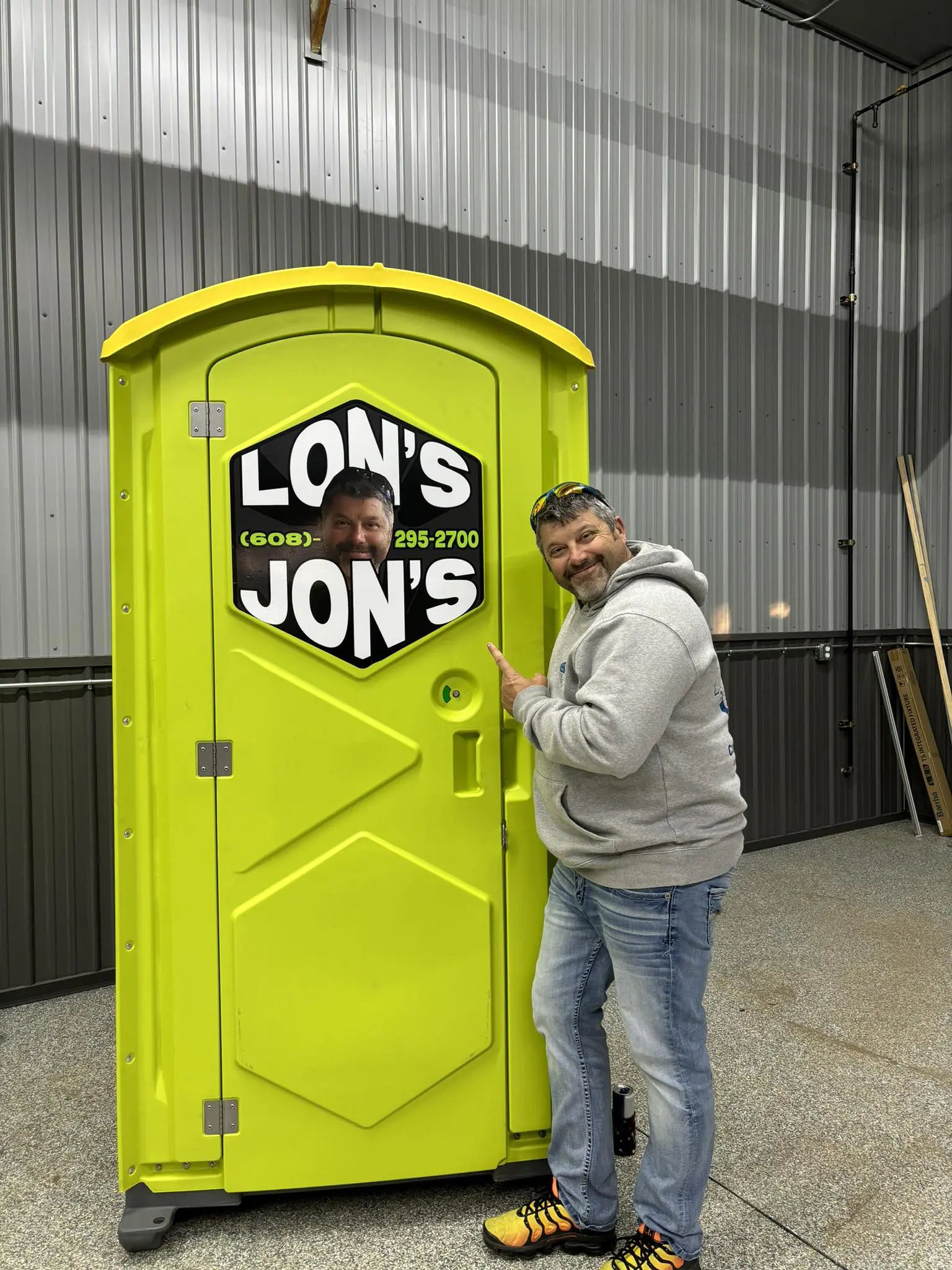 Lonny standing in front of one of his jons